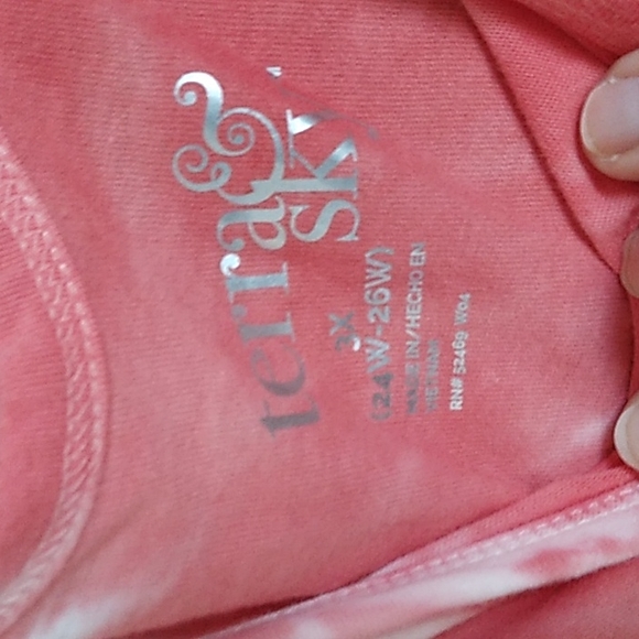 Terra & Sky Womens tie tye dye tank top red & white size 3x (24w - 26w)       T2 - Picture 5 of 5